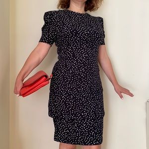 Vintage polka dot tiered dress